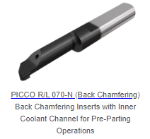 PICCO INSERTS BACK CHAMFERING THRU COOLANT