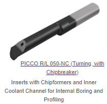 PICCO INSERTS BORING PROFILING THRU COOLANT W/ CHIPBREAKER