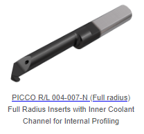 PICCO INSERTS PROFILING ROUND THRU COOLANT
