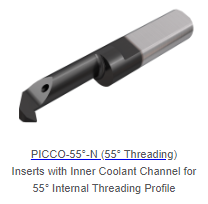 PICCO INSERTS THREADING 55 DEG THRU COOLANT