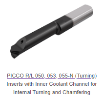 PICCO INSERTS TURNING/CHAMFERING THRU COOLANT